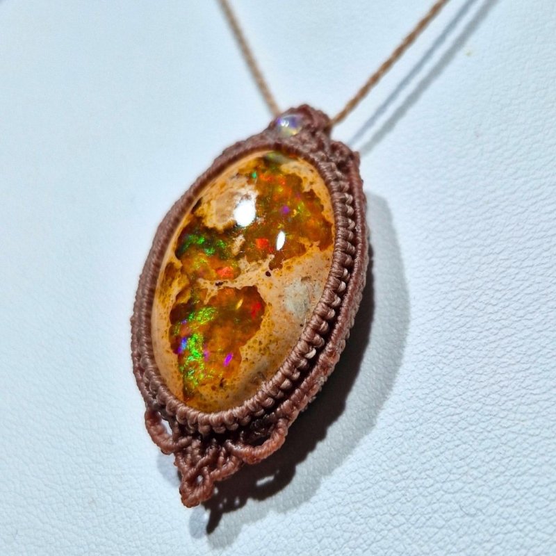 画像1: ☆01/01UP☆1世界最高品質のカンテラオパール全部出します：登場：マイクロマクラメ作品:虹色のきらきらがとまりません：メキシコオパールの奇跡：Inner Fire 2026 (1)