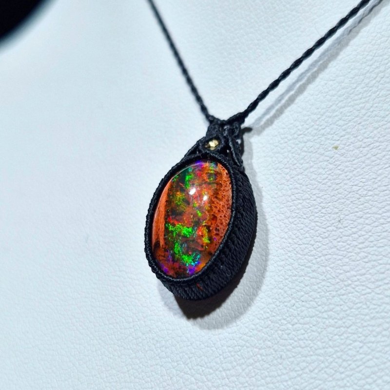 画像3: ☆01/01UP☆1世界最高品質のカンテラオパール全部出します：登場：マイクロマクラメ作品:虹色のきらきらがとまりません：メキシコオパールの奇跡：灯脈（とうみゃく） (3)