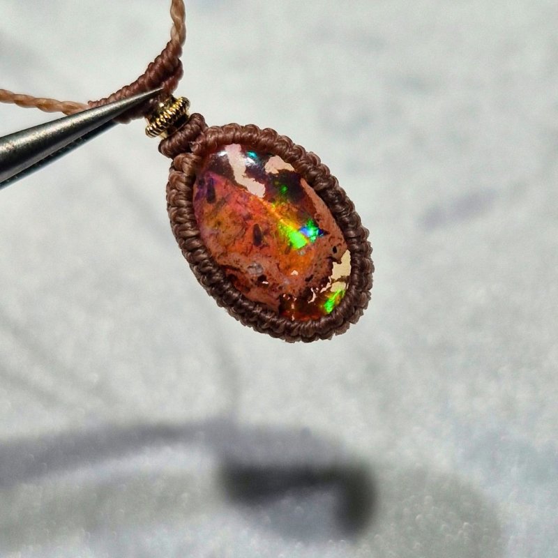 画像4: ☆01/01UP☆1世界最高品質のカンテラオパール全部出します：登場：マイクロマクラメ作品:虹色のきらきらがとまりません：メキシコオパールの奇跡：始原の灯（しげんのともしび） (4)