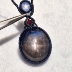 画像3: ☆1/01UP☆先生作品マイクロマクラメジュエリー：スタースターサファイヤ×超ハイクオリティムーンストーン：星の王子 (3)