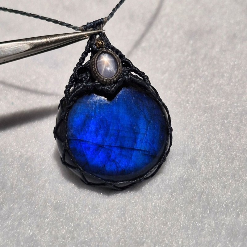 画像6: ☆01/01UP☆先生作品：ハクオリティラブラドライト：ラウンドカット：マイクロマクラメジュエリーシリーズ：満月の世界へ:神聖なる世界：Origin Drop（オリジン・ドロップ） (6)