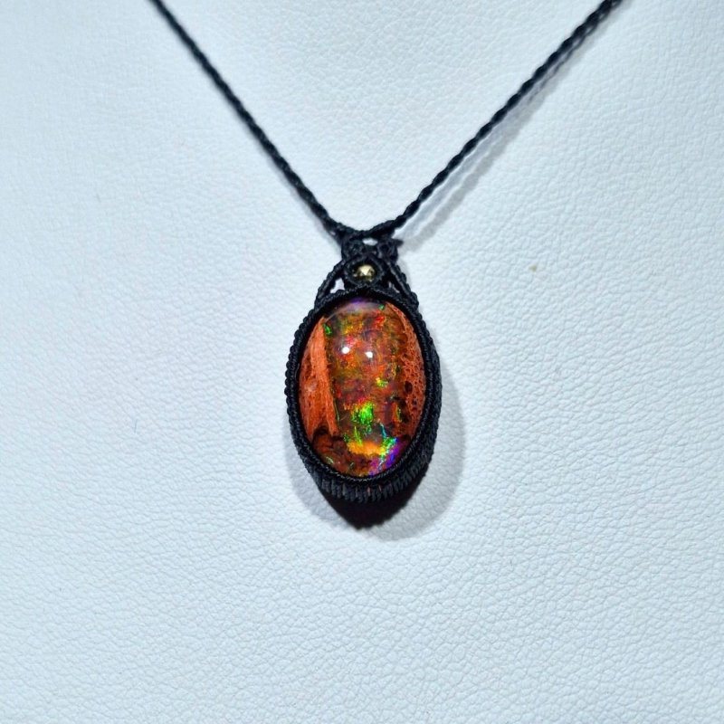 画像4: ☆01/01UP☆1世界最高品質のカンテラオパール全部出します：登場：マイクロマクラメ作品:虹色のきらきらがとまりません：メキシコオパールの奇跡：灯脈（とうみゃく） (4)