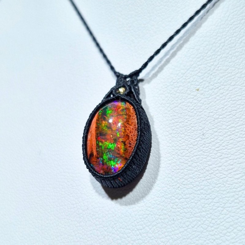 画像2: ☆01/01UP☆1世界最高品質のカンテラオパール全部出します：登場：マイクロマクラメ作品:虹色のきらきらがとまりません：メキシコオパールの奇跡：灯脈（とうみゃく） (2)