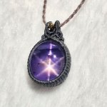 画像4: ☆1/01UP☆先生作品マイクロマクラメジュエリー：スタースターサファイヤ×超ハイクオリティムーンストーン：息づく鉱物（Living Mineral） (4)