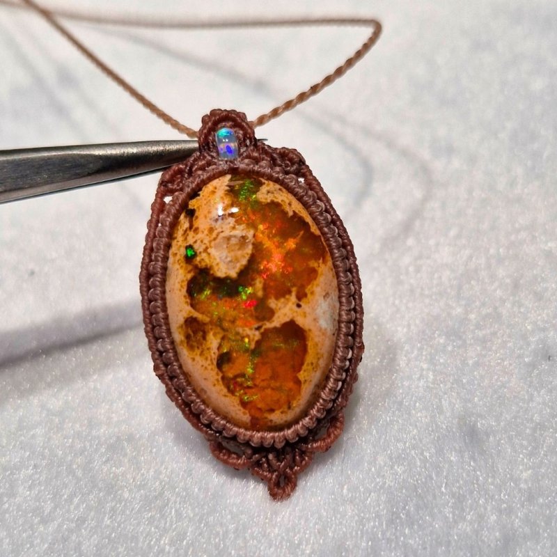 画像5: ☆01/01UP☆1世界最高品質のカンテラオパール全部出します：登場：マイクロマクラメ作品:虹色のきらきらがとまりません：メキシコオパールの奇跡：Inner Fire 2026 (5)