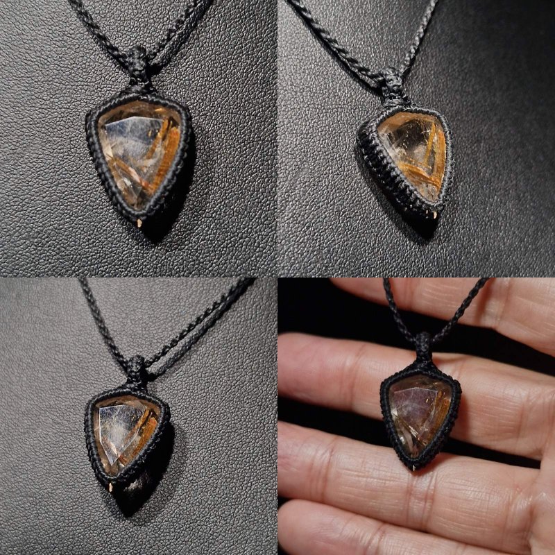 画像3: ファセットカット：ブラジル産ゴールドルチルクォーツ！金の針金が水晶の中に：美しい金の結晶：Golden Destiny（ゴールデン・デスティニー） (3)