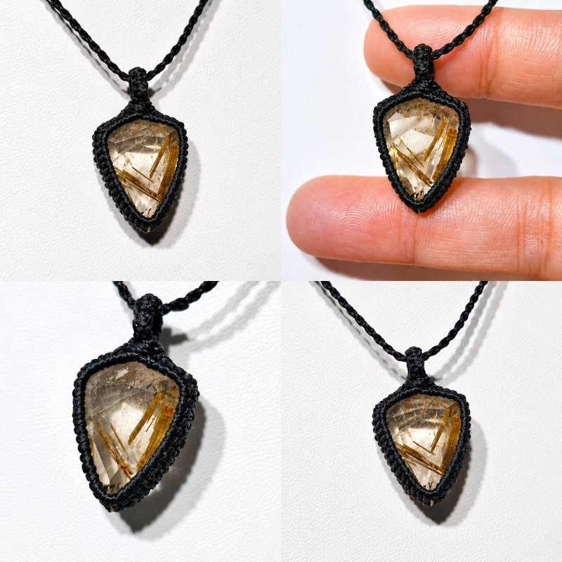 画像2: ファセットカット：ブラジル産ゴールドルチルクォーツ！金の針金が水晶の中に：美しい金の結晶：Golden Destiny（ゴールデン・デスティニー） (2)