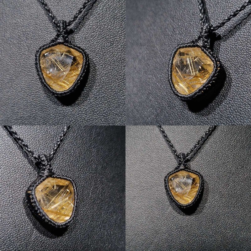 画像3: ファセット：ブラジル産ゴールドルチルクォーツ！金の針金が水晶の中に：美しい金の結晶：Golden Path（ゴールデン・パス） (3)